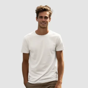 Men's white t-shirt for custom printing and personalized apparel from inkmash.com